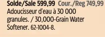 Canadian Tire Whirlpool 30,000-grain water softener offer