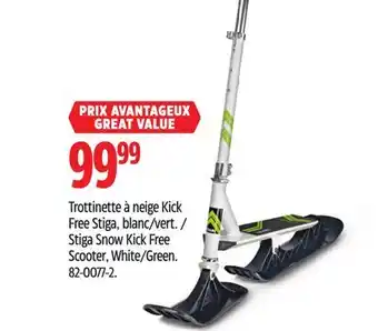Canadian Tire Stiga snow kick free scooter, white/green offer