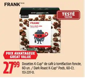 Canadian Tire Frank dark roast k-cup pods, 60-ct offer