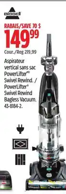 Canadian Tire Bissell powerlifter swivel rewind bagless vacuum offer