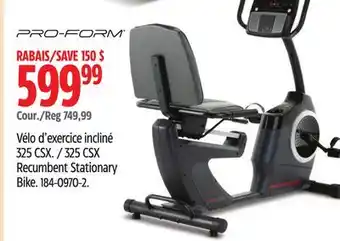 Canadian Tire Proform 325 csx recumbent stationary bike offer