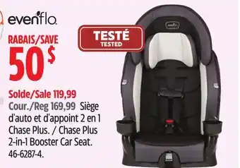 Canadian Tire Evenflo chase plus 2-in-1 booster car seat offer