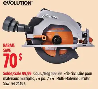 Canadian Tire Evolution 7 1⁄4˝ multi-material circular saw offer