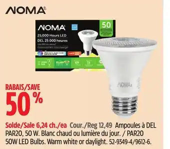 Canadian Tire Noma par20 50w led bulbs offer