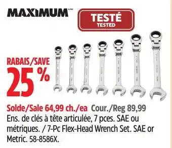 Canadian Tire Maximum 7-pc flex-head wrench set offer