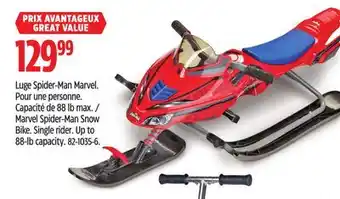 Canadian Tire Marvel spider-man snow bike offer