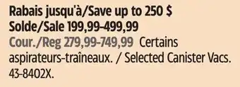 Canadian Tire Miele selected canister vacs offer