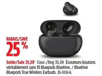 Canadian Tire Bluehive bluepods true wireless earbuds offer