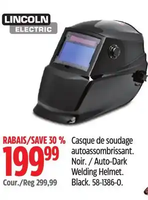 Canadian Tire Lincoln electric auto-dark welding helmet offer