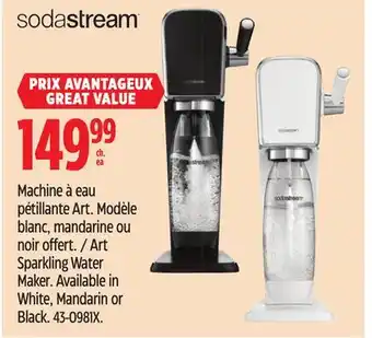 Canadian Tire Sodastream art sparkling water maker offer