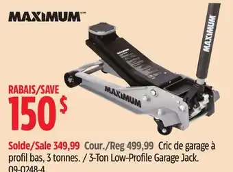 Canadian Tire Maximum 3-ton low-profile garage jack offer