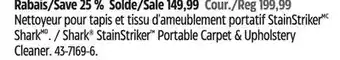 Canadian Tire Shark stainstriker portable carpet & upholstery cleaner offer