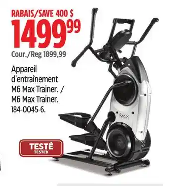 Canadian Tire Bowflex m6 max trainer offer