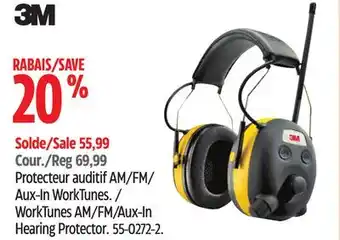 Canadian Tire 3m worktunes am/fm/aux-in hearing protector offer