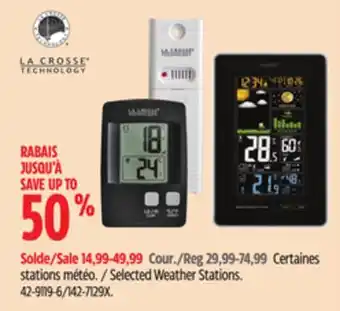 Canadian Tire La crosse selected weather stations offer