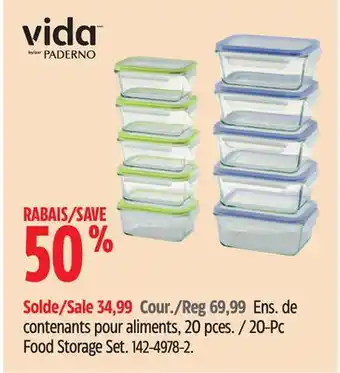Canadian Tire Vida by paderno 20-pc food storage set offer