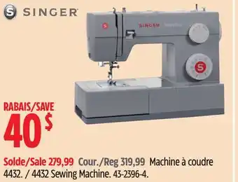 Canadian Tire Singer 4432 sewing machine offer