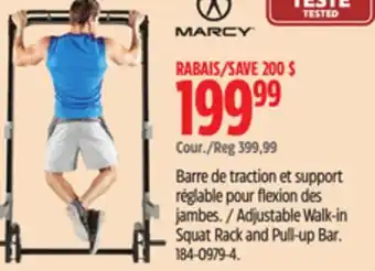 Canadian Tire Marcy adjustable walk-in squat rack and pull-up bar offer