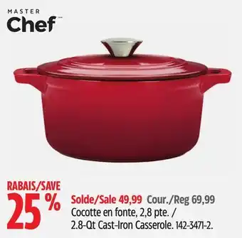 Canadian Tire Master chef 2.8-qt cast-iron casserole offer