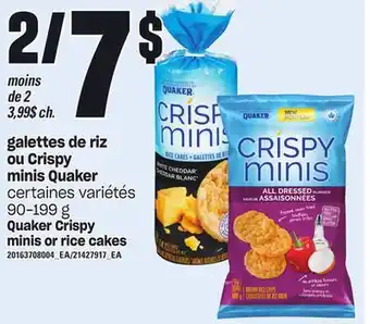 Provigo Galettes de riz ou crispy minis quaker, 90-199 g offer