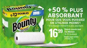 Provigo Bounty essuie-tout sur mesure, 6=12 rouleaux offer