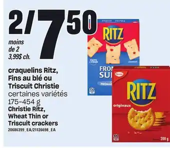 Provigo Craquelins ritz, fins au blé ou triscuit christie, 175-454 g offer