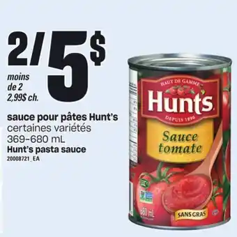Provigo Sauce pour pâtes hunt's, 369-680 ml offer