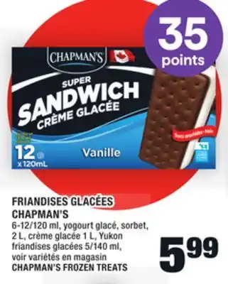 Super C Friandises glacées chapman's | chapman's frozen treats offer