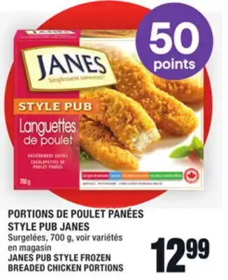 Super C Portions de poulet panées style pub janes | janes pub style frozen breaded chicken portions offer