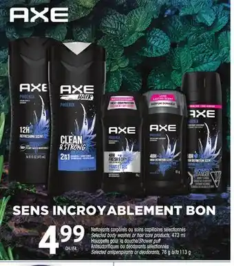 Uniprix Axe nettoyants corporels ou soins capillaires sélectionnés / selected body washes or hair care products, houppette pour la do offer