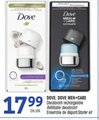 Uniprix Dove, dove men+care déodorant rechargeable/refillable deodorant ensemble de départ/starter kit offer
