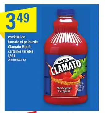 Maxi Cocktail de tomate et palourde clamato mott's, 1,89 l offer