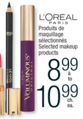 Jean Coutu L'oréal paris selected makeup products offer