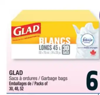 Jean Coutu Glad garbage bags offer