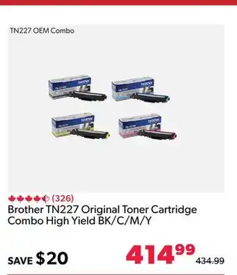 Shopper+ Brother tn227 original toner cartridge combo high yield bk/c/m/y offer