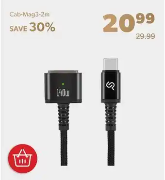 Shopper+ Pd 140w usb-c to magsafe3 charging cable with led light, 2m - primecables offer