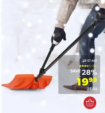 Shopper+ 18 strain-reducing snow shovel with 2 hands - livingbasics offer