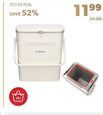 Shopper+ 9l hanging trash can with lid plastic garbage compost bin for cabinet door - stora offer