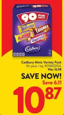 Walmart Cadbury minis variety pack offer