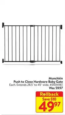 Walmart Munchkin push to close hardware baby gate offer
