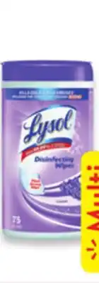 Walmart Lysol disinfectant wipes 75s offer