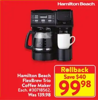 Walmart Hamilton beach flexbrew trio coffee maker offer