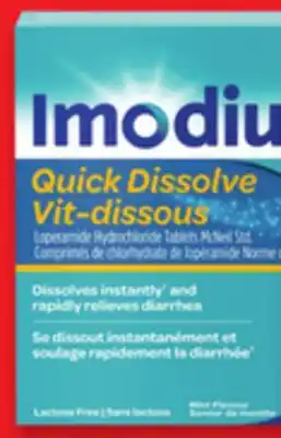 Walmart Imodium quick dissolve tablets 20s offer
