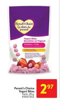 Walmart Parent's choice yogurt bites offer
