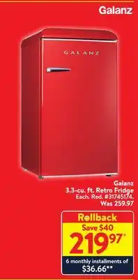 Walmart Galanz 3.3-cu. ft. retro fridge offer