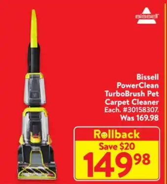 Walmart Bissell powerclean turbobrush pet carpet cleaner offer