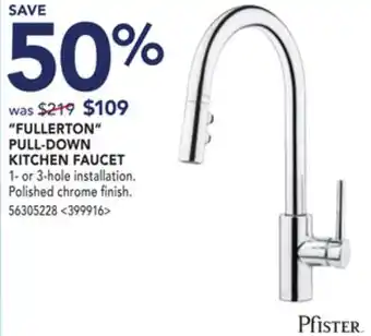 Lowe's Pfister fullerton pull-down kitchen faucet offer