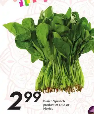 Sobeys Bunch spinach offer