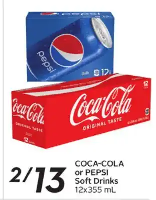 Sobeys Coca-cola or pepsi soft drinks offer