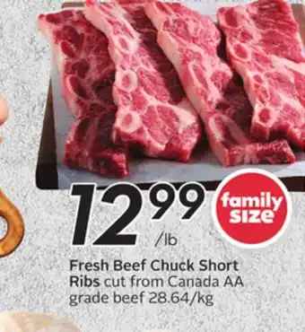 Sobeys Fresh beef chuck short ribs offer